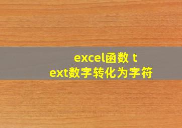 excel函数 text数字转化为字符